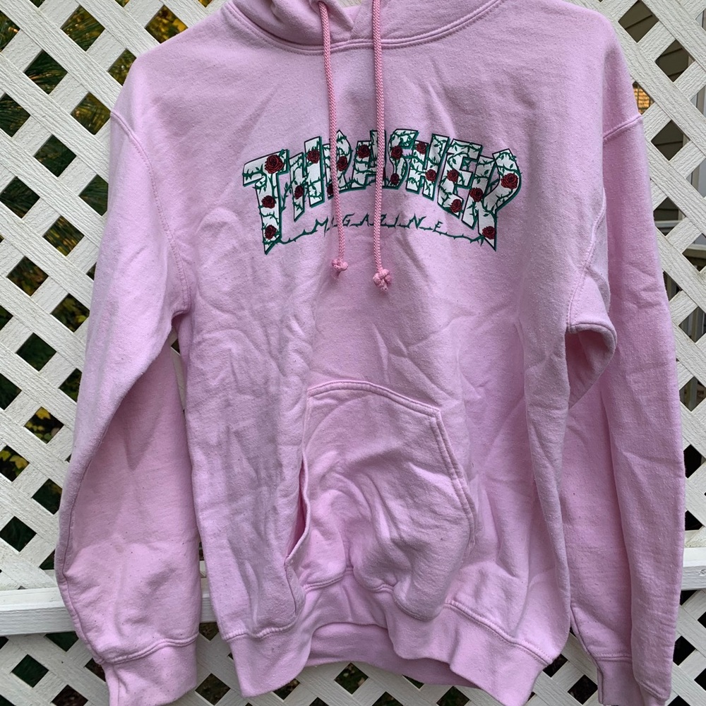 pink thrasher hoodie
